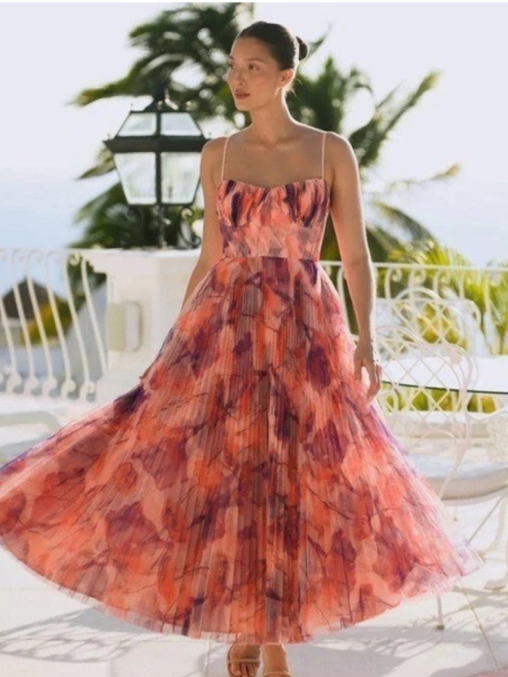 Hutch Amara Pleated Bustier Sweetheart Midi Dress